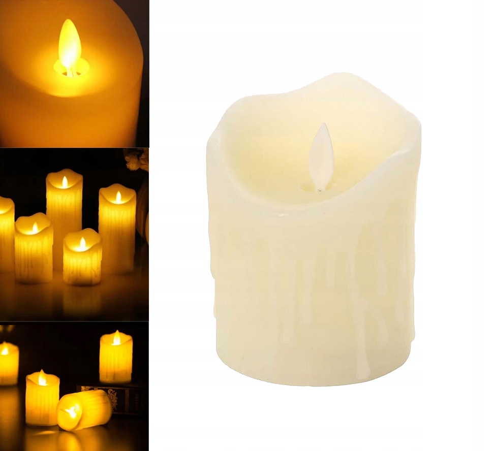 ŚWIECZKA LED WOSKOWA NA BATERIE OZDOBNA RUCHOMA
