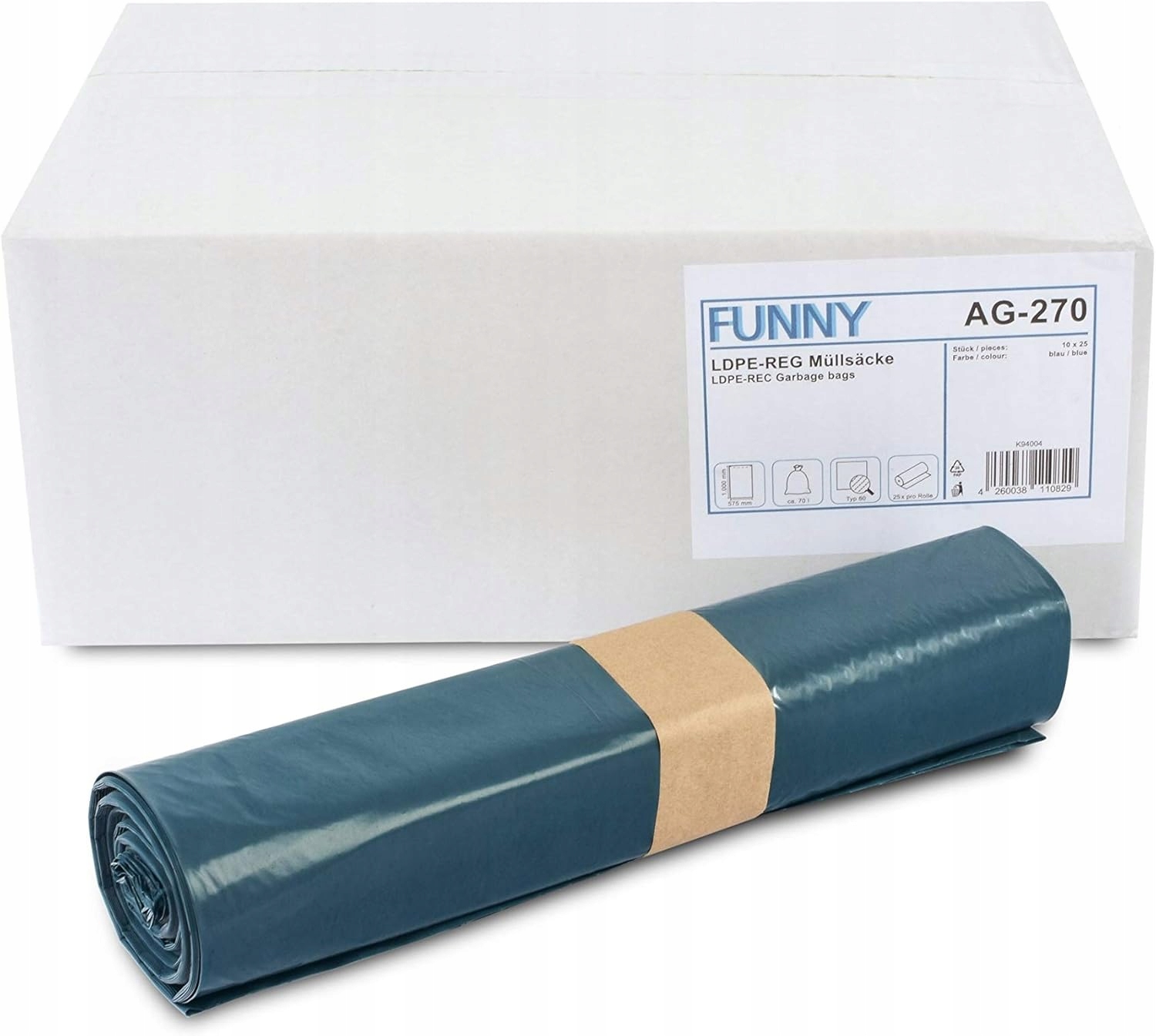 Levně Funny na odpadky 60 Ldpe modré (cca 70 l) balení 10x25 ks