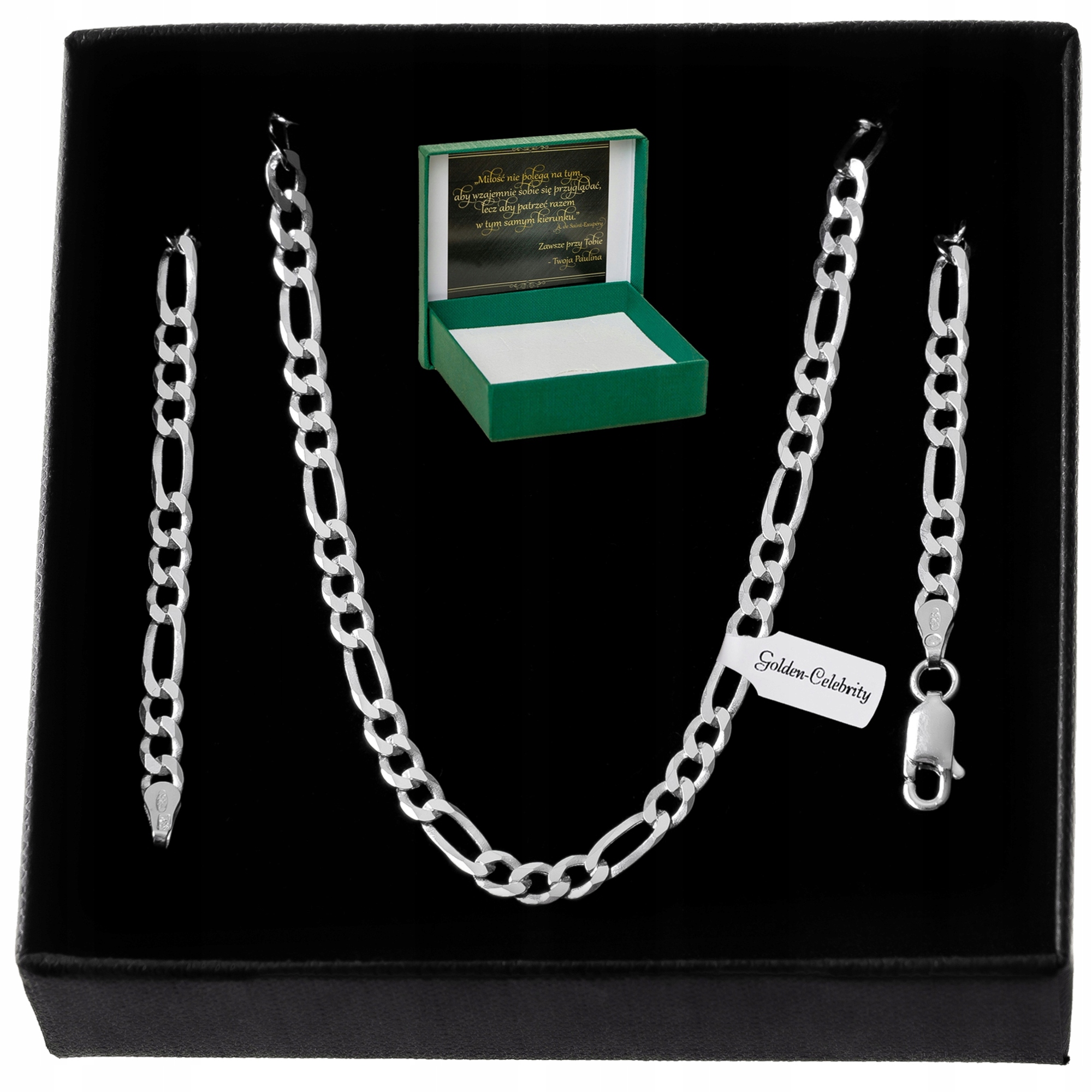 

Męski Srebrny Łańcuszek Figaro 70cm/3,5mm pr. 925