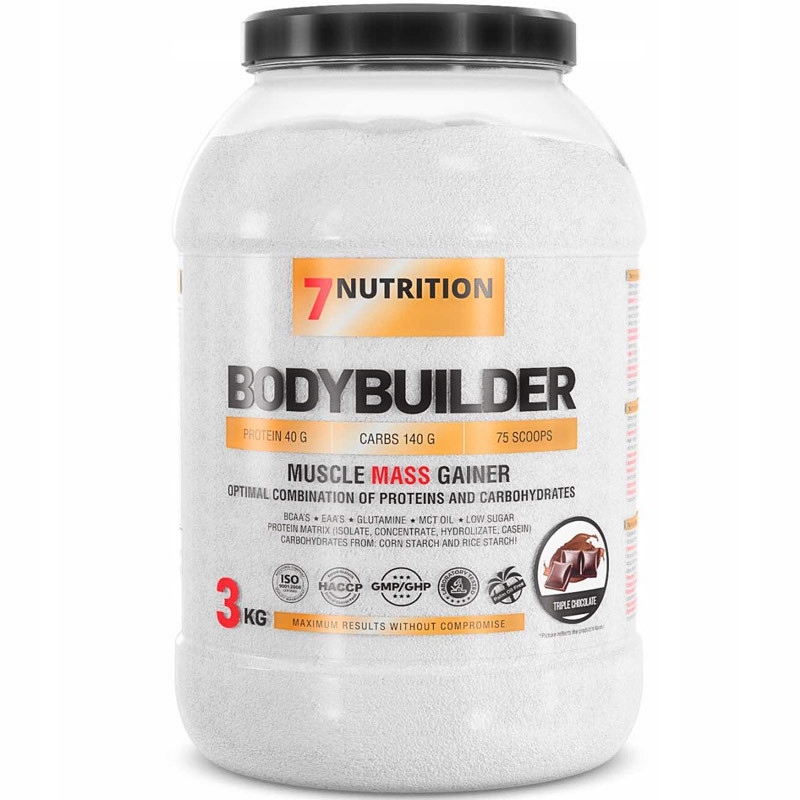7NUTRITION Bodybuilder 3000g Regenerace Gainer Aminokyseliny Bílkoviny Kalorie
