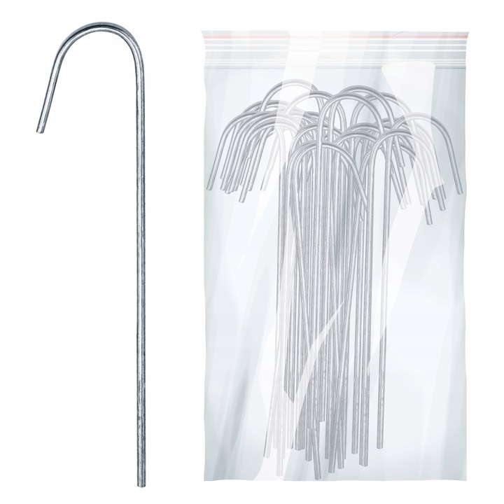 METALOWE SZPILKI KOŁKI KOTWY STALOWE DO MOCOWANIA AGROWŁÓKNINY AGROTKANINY Szerokość (krótszy bok) 4 cm