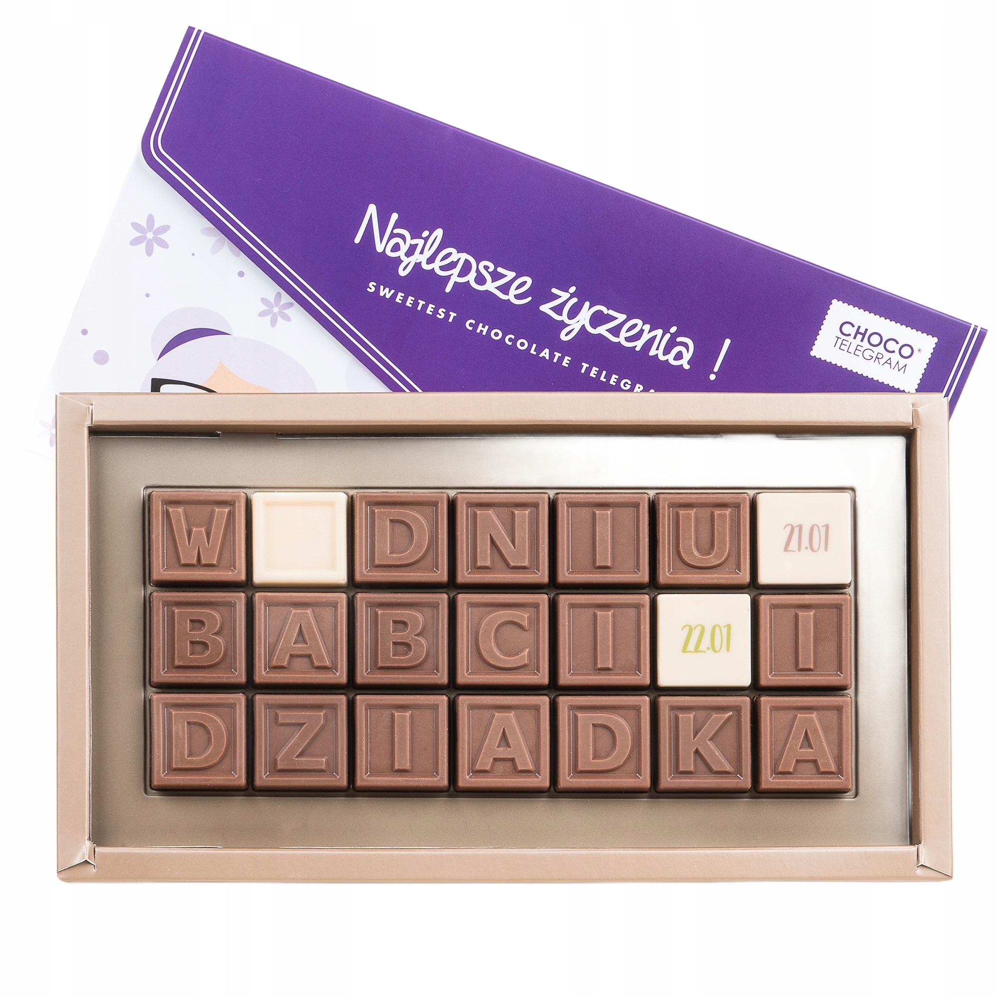 Levně Dárek pro dědečka a babičku Telegram Na Den babičky a dědečka 200 g čokolády