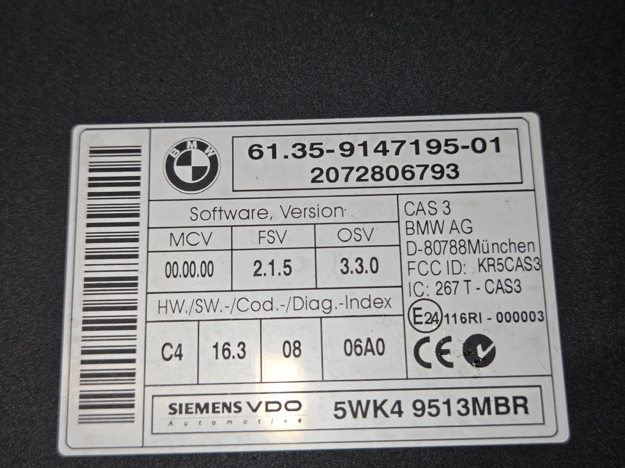 upravljačka jedinica komfora BMW E87 OE 9147195