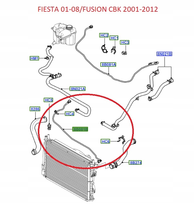 PRZEWÓD NADMIARU PŁYNU CHŁODZĄCEGO FIESTA 2001-08 1337655 _ 5S6Y-8C012-BB Producent części Ford OE