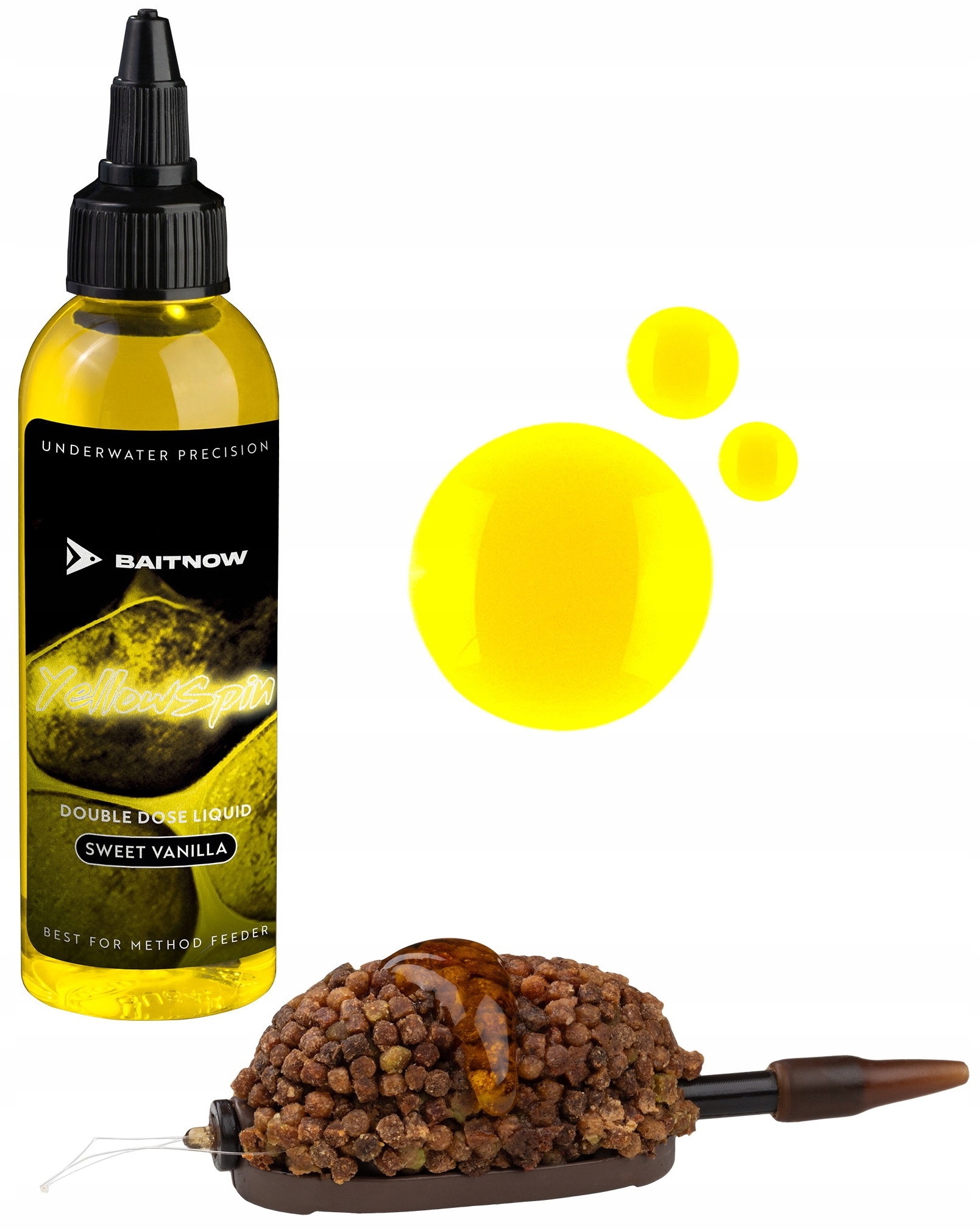 BaitNow Liquid Method Feeder Double Dose Yellow Spin 100ml BNL0003