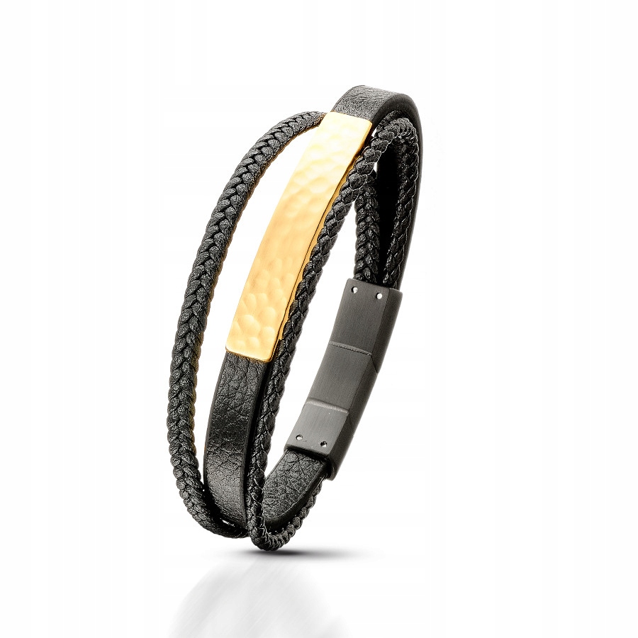 Pánský náramek Venetto ocel 316 l kůže 19 Cm