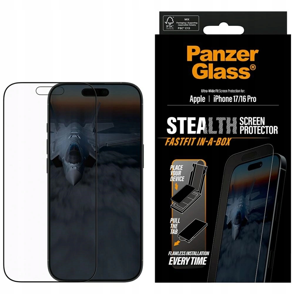 Tvrzené sklo PanzerGlass Stealth Ultra-Wide Fit Fastfit pro Apple iPhone