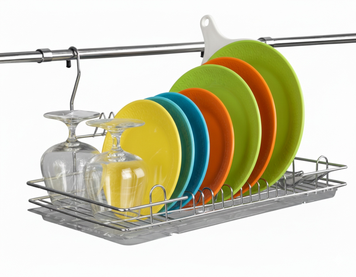 Levně Závěsný košík, odkapávač na reling, chrom