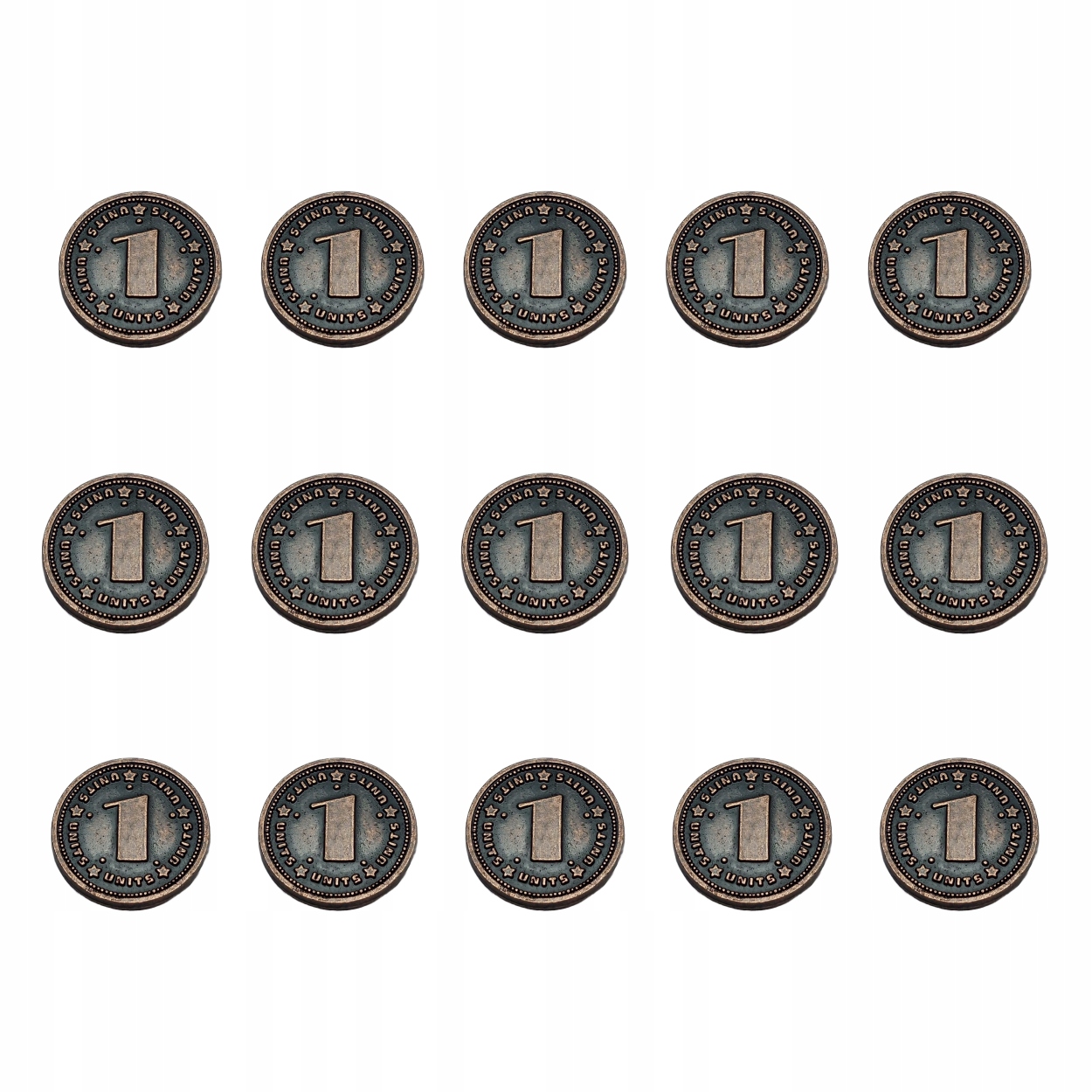 ZESTAW 15 UNIWERSALNYCH METALOWYCH MONET MIEDŹ RPG