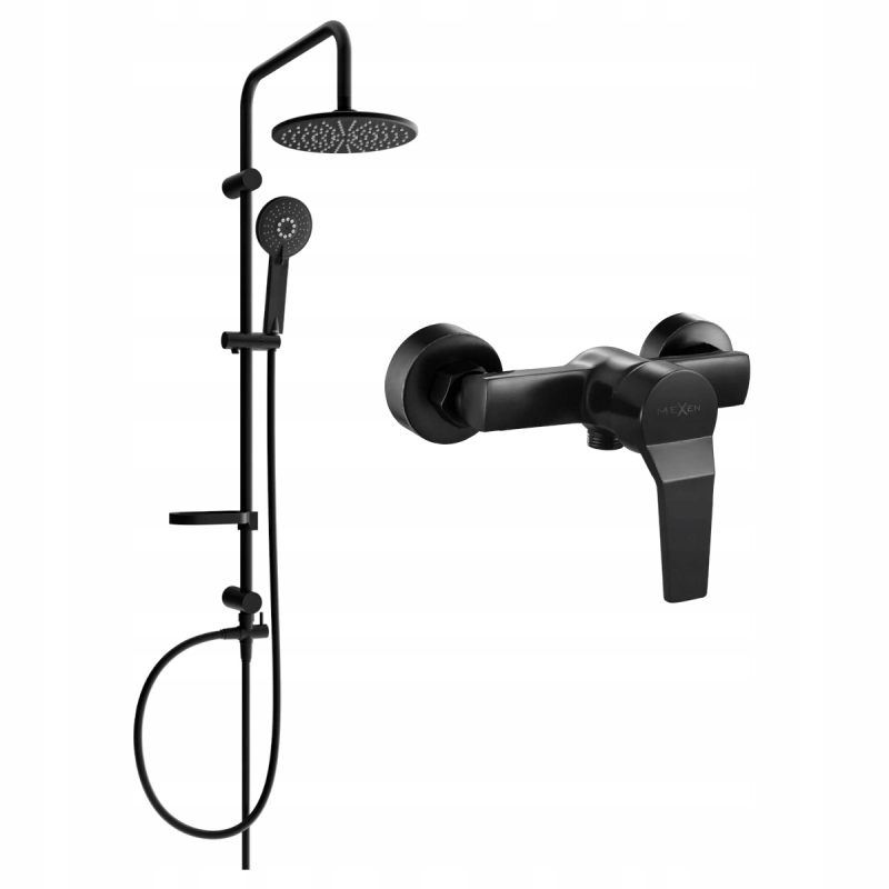 Mexen Carl odkrytý sprchový set, Černá