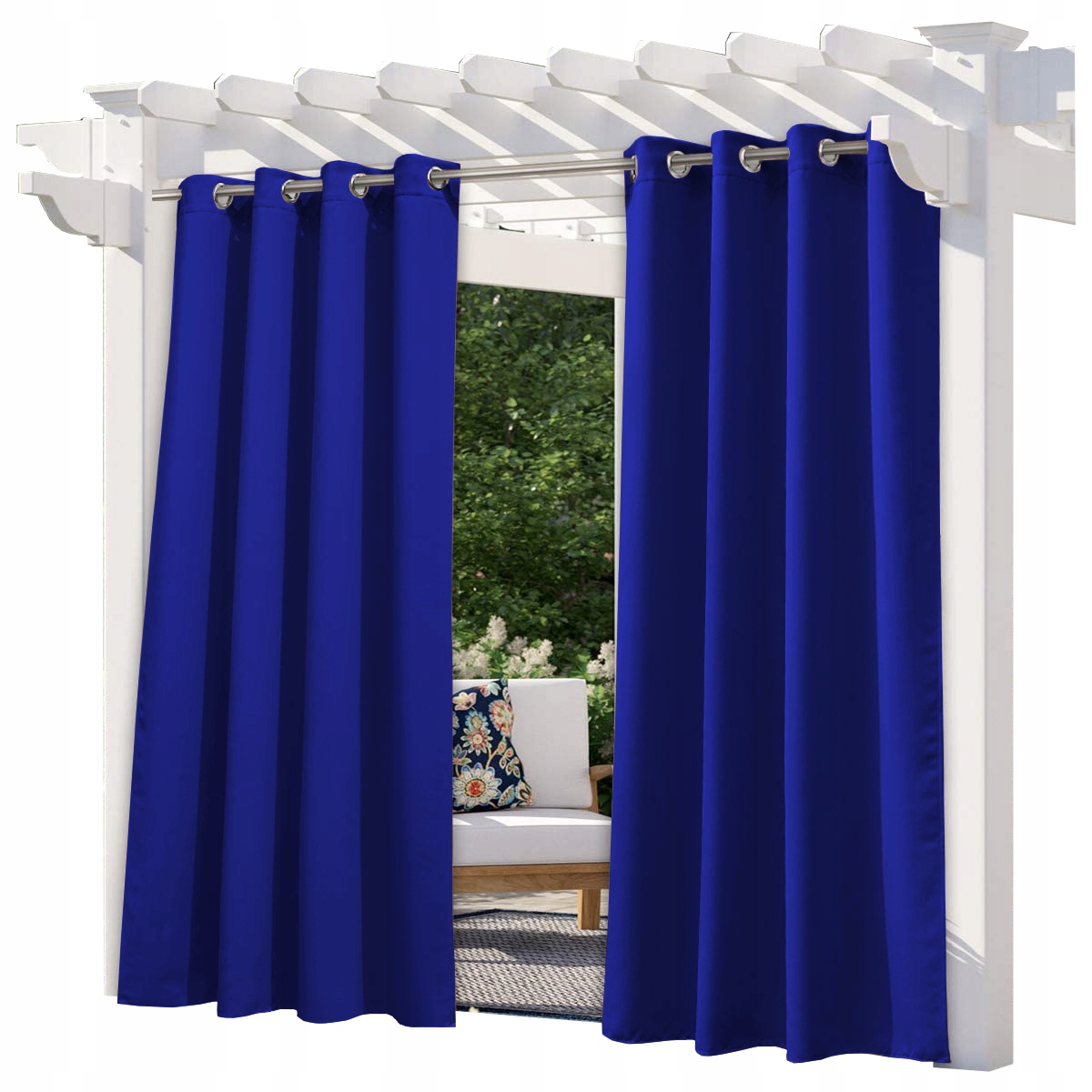 Zahradní závěs voděodolná 155 x 250 cm, výška safírová