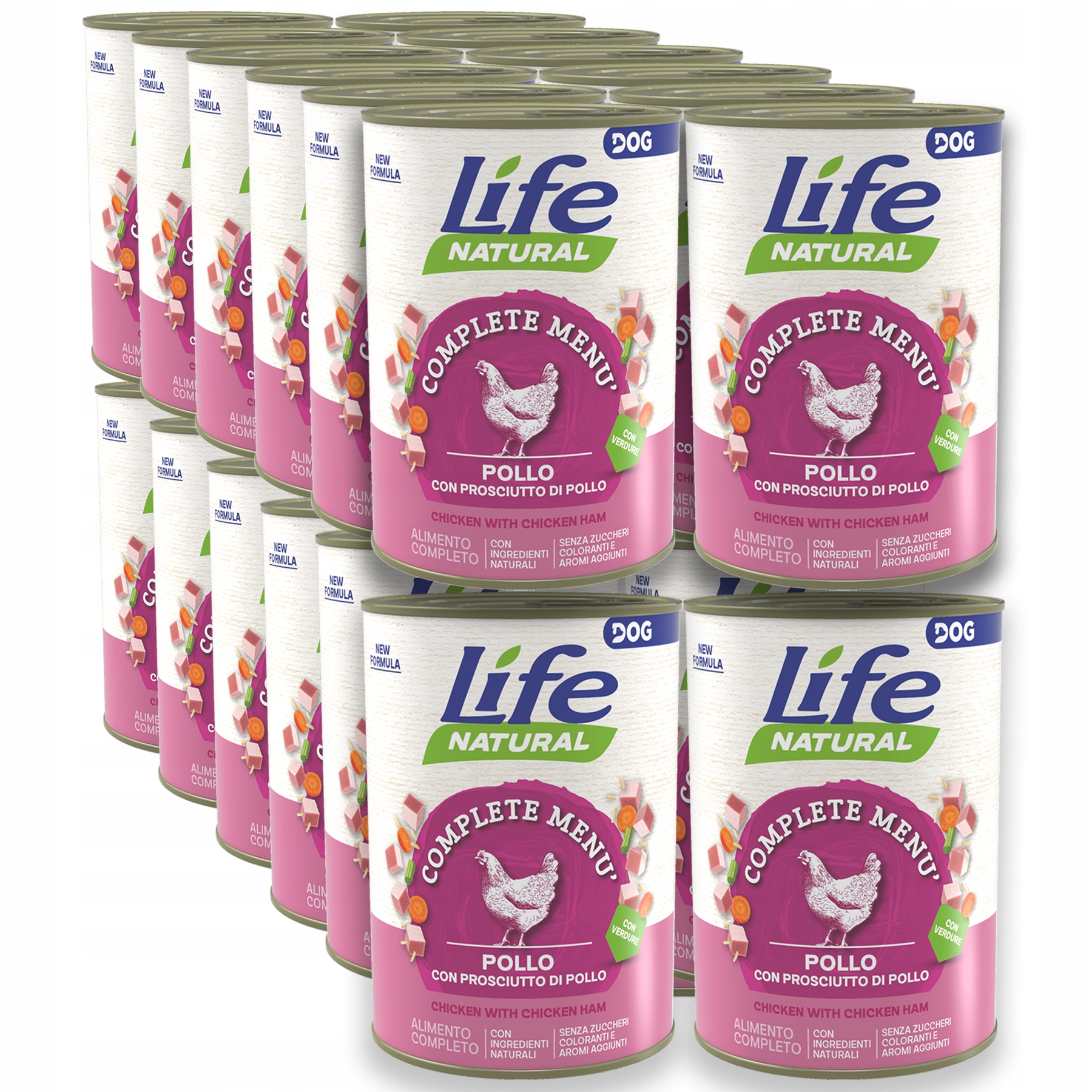 Life Dog Krmivo pro psa konzerva 400g Set 24x400g Kuře šunka