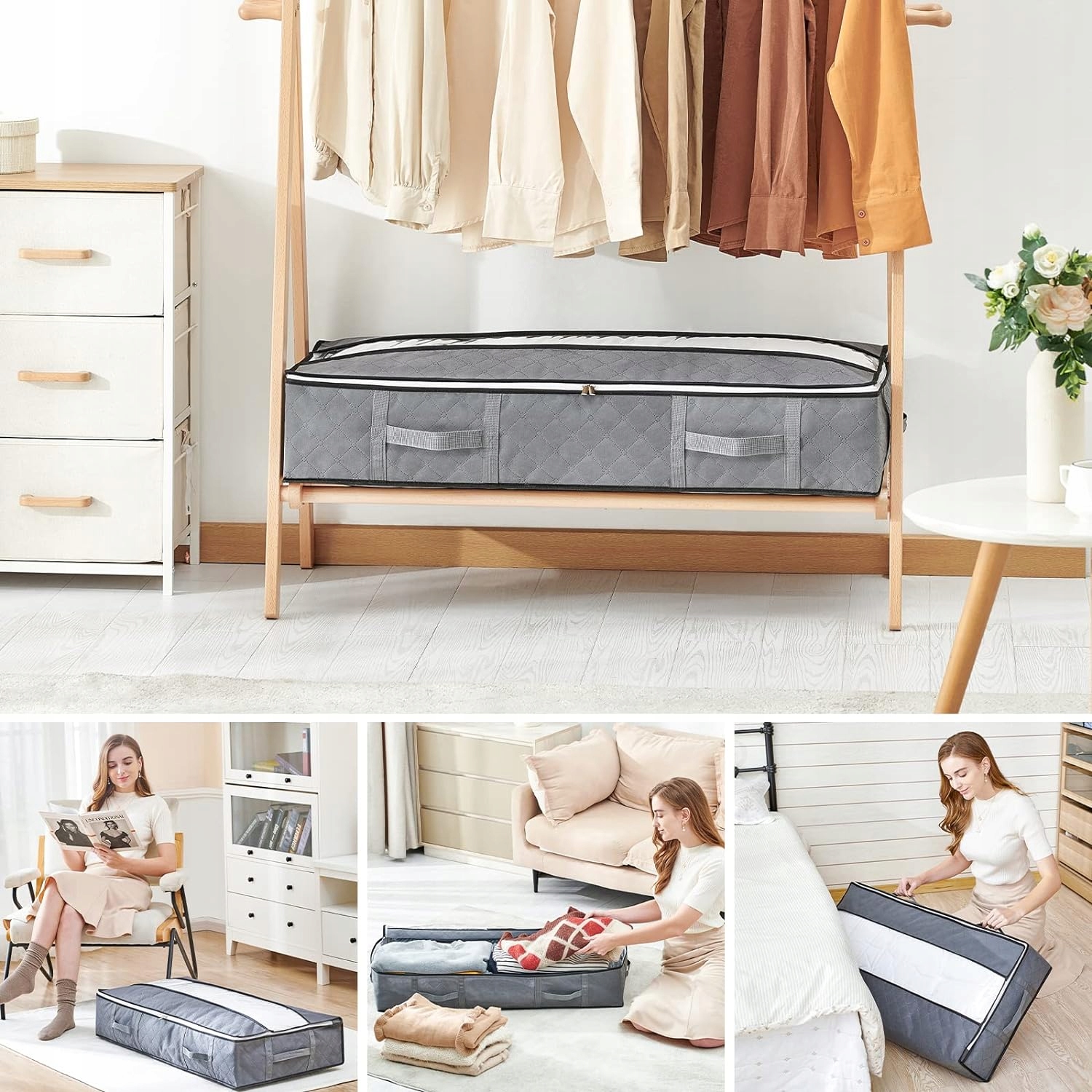 ORGANIZER DO SZAFY TORBA DO PRZECHOWYWANIA UBRAŃ KOŁDRY PUDEŁKA 90L x3 Marka GoMaihe