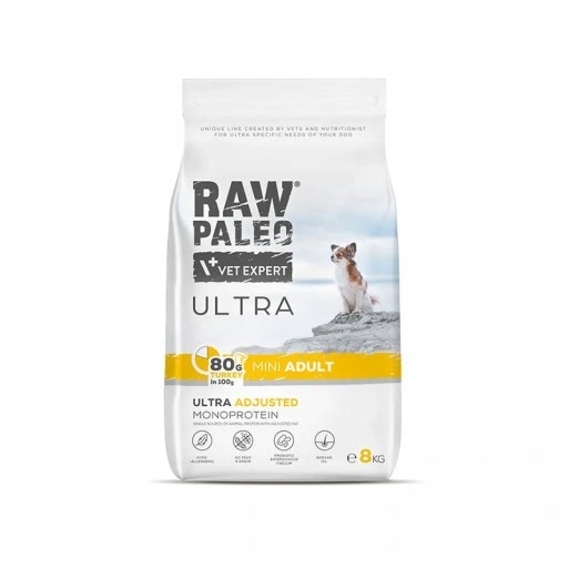 Levně Raw Paleo Ultra Mini Adult Psi malých plemen Suché Krmivo s krůtím masem 8 kg