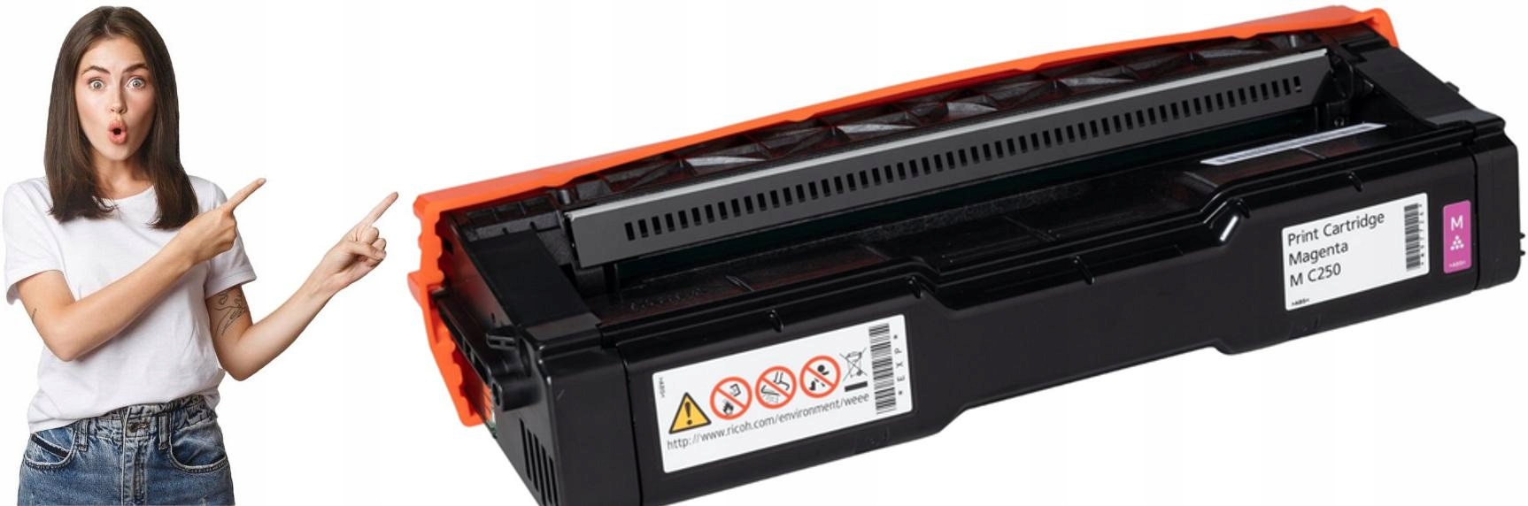Toner czerwony, oryginał Ricoh MC 250FWB