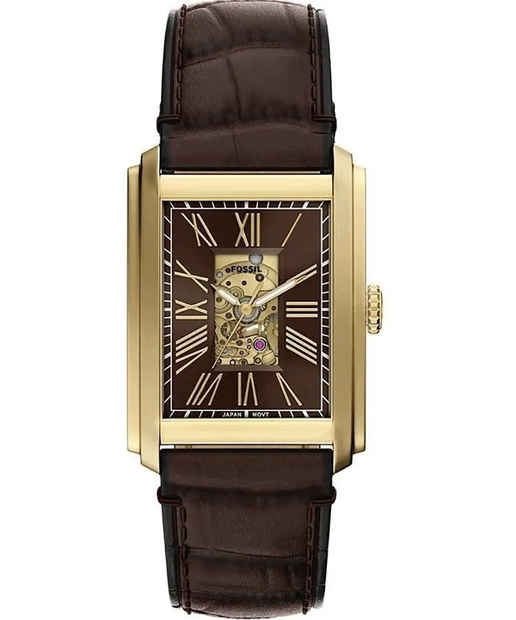 Pánské Hodinky Fossil ME3281 Carraway Automatic Hnědé S Elegantním Páskem