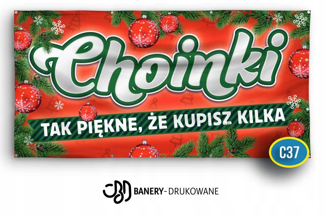 Baner Reklamowy Choinki 2x1m - Projekt Gratis Reklama choinek sprzedaż C39 Rodzaj gotowy