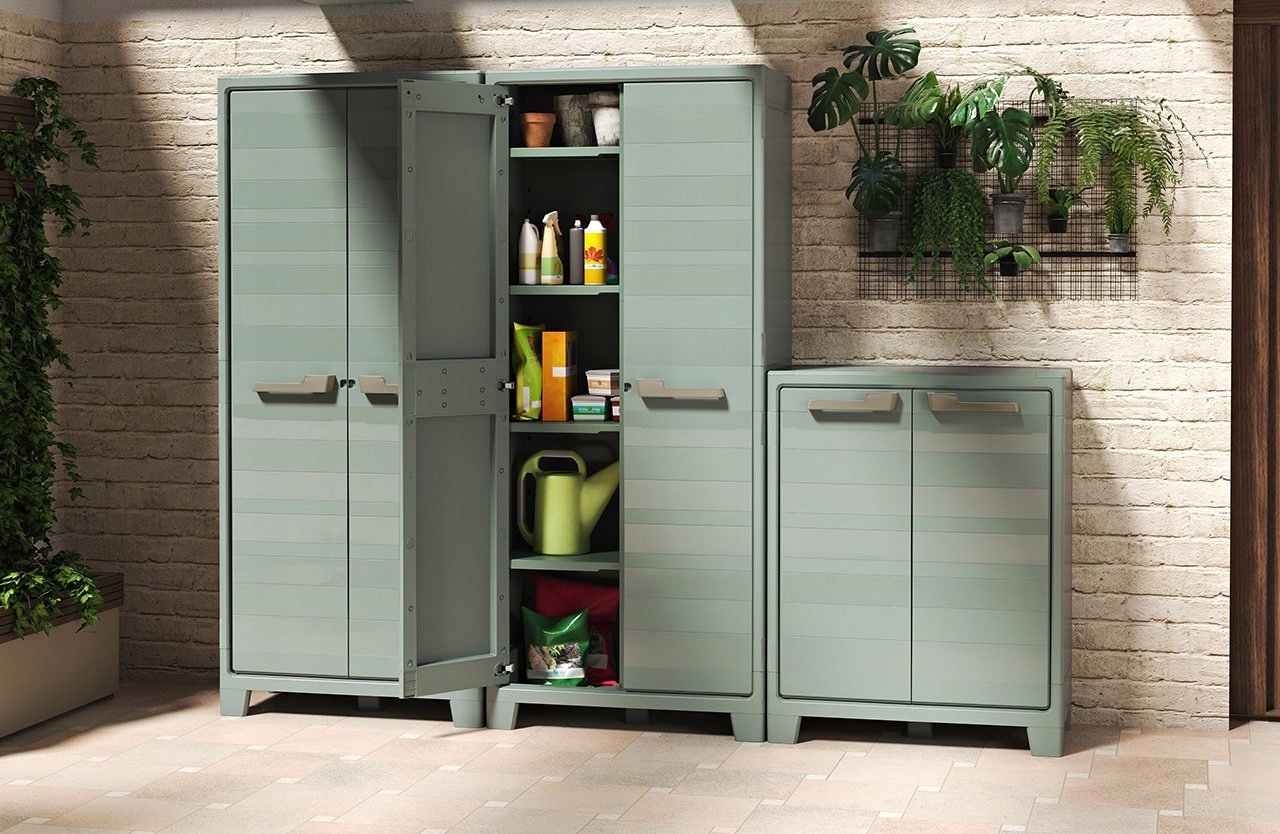 SZAFA GOSPODARCZA OGRODOWA NARZĘDZIOWA Z PÓŁKAMI Głębokość 44 cm