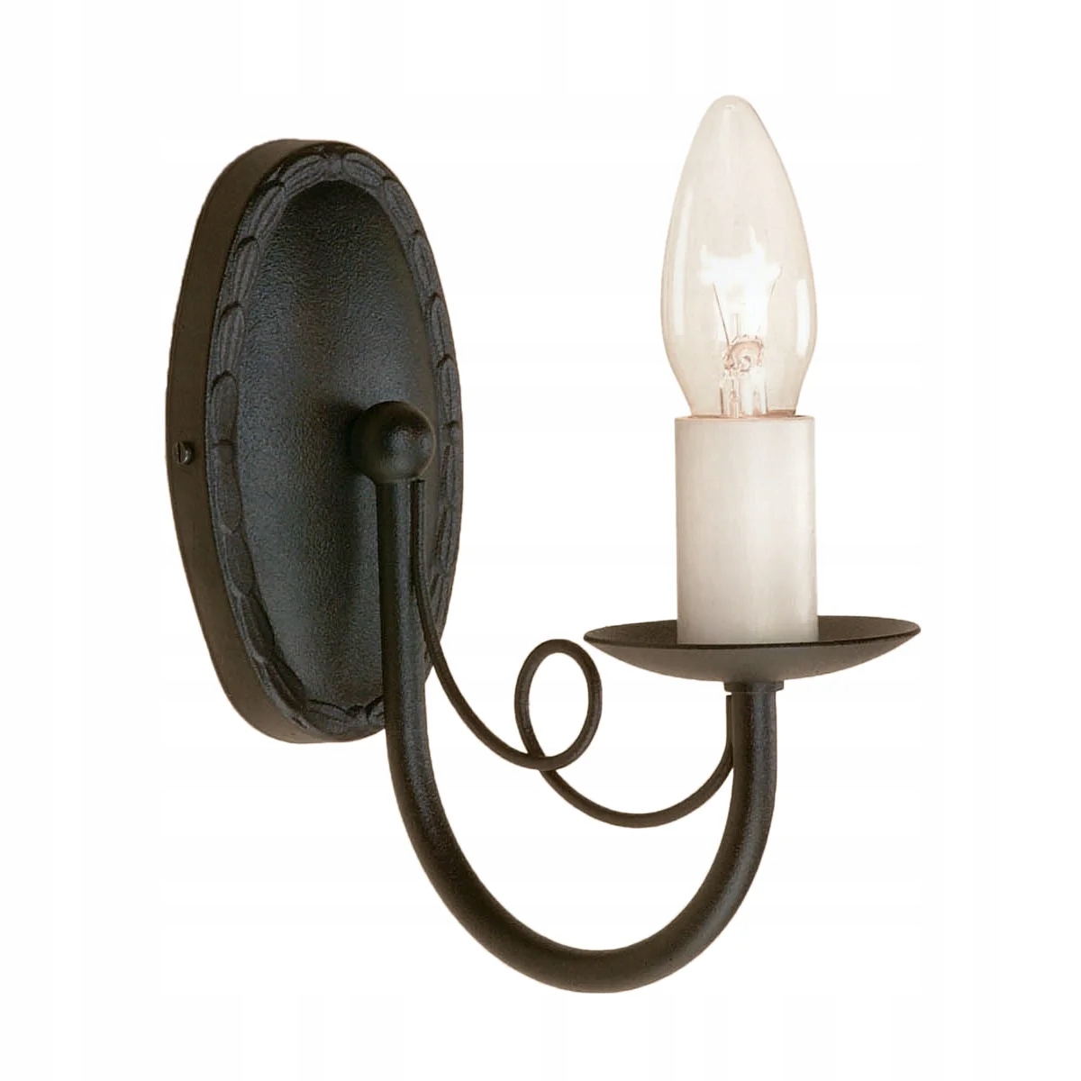 Čierna vintage nástenná svietniková lampa do spálne Elstead