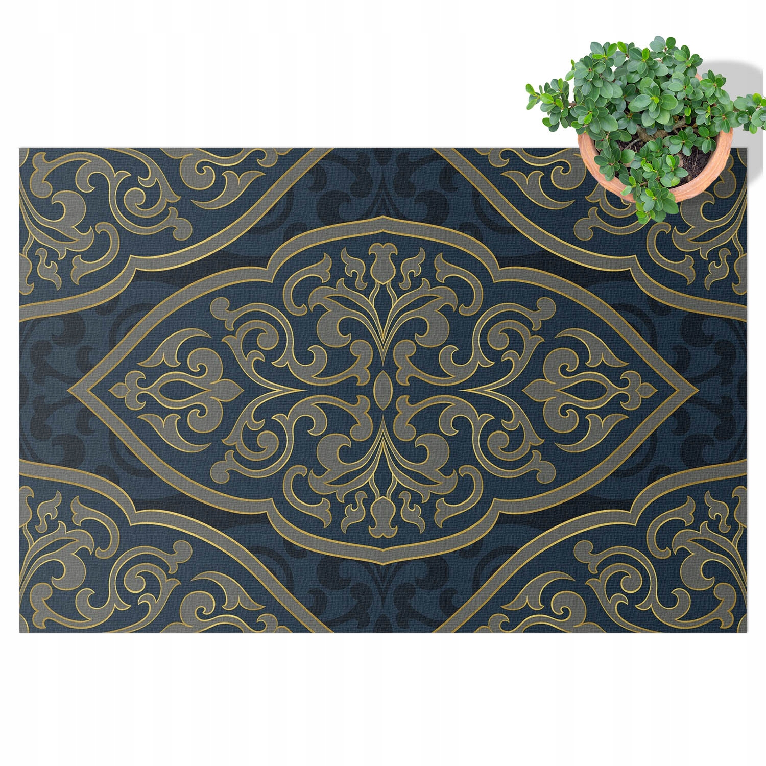 Terasový Koberec Pvc Outdoor na balkon Zahrada Patio Královské rámy 100x150