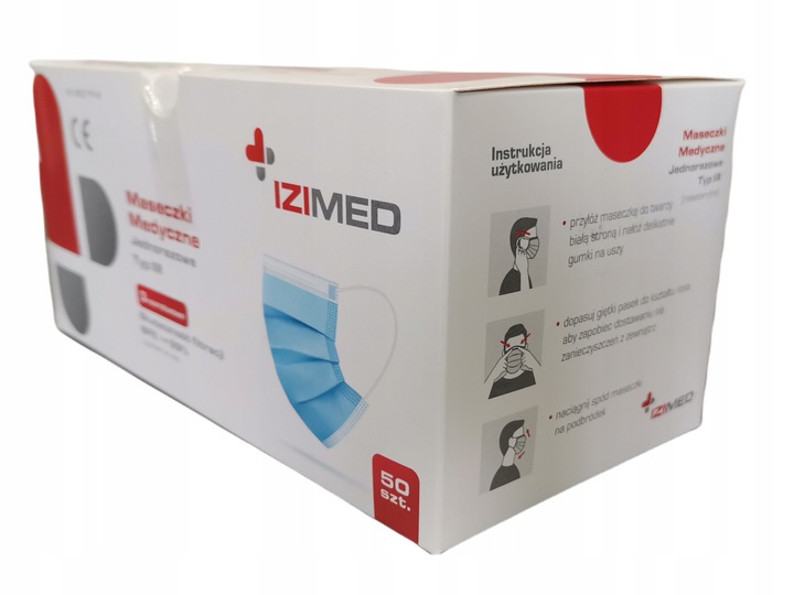 

Maseczki Medyczne Atest 50szt 3 Warstwy 8%