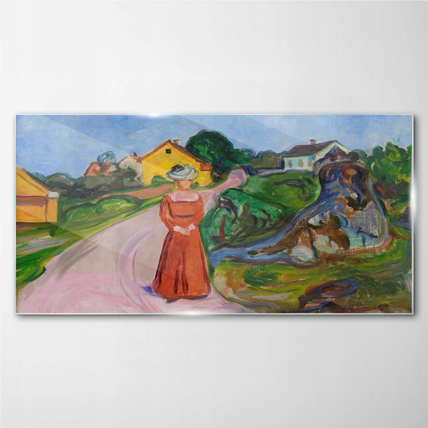 

Obraz szklany Kobieta w czerwonej sukience 140x70