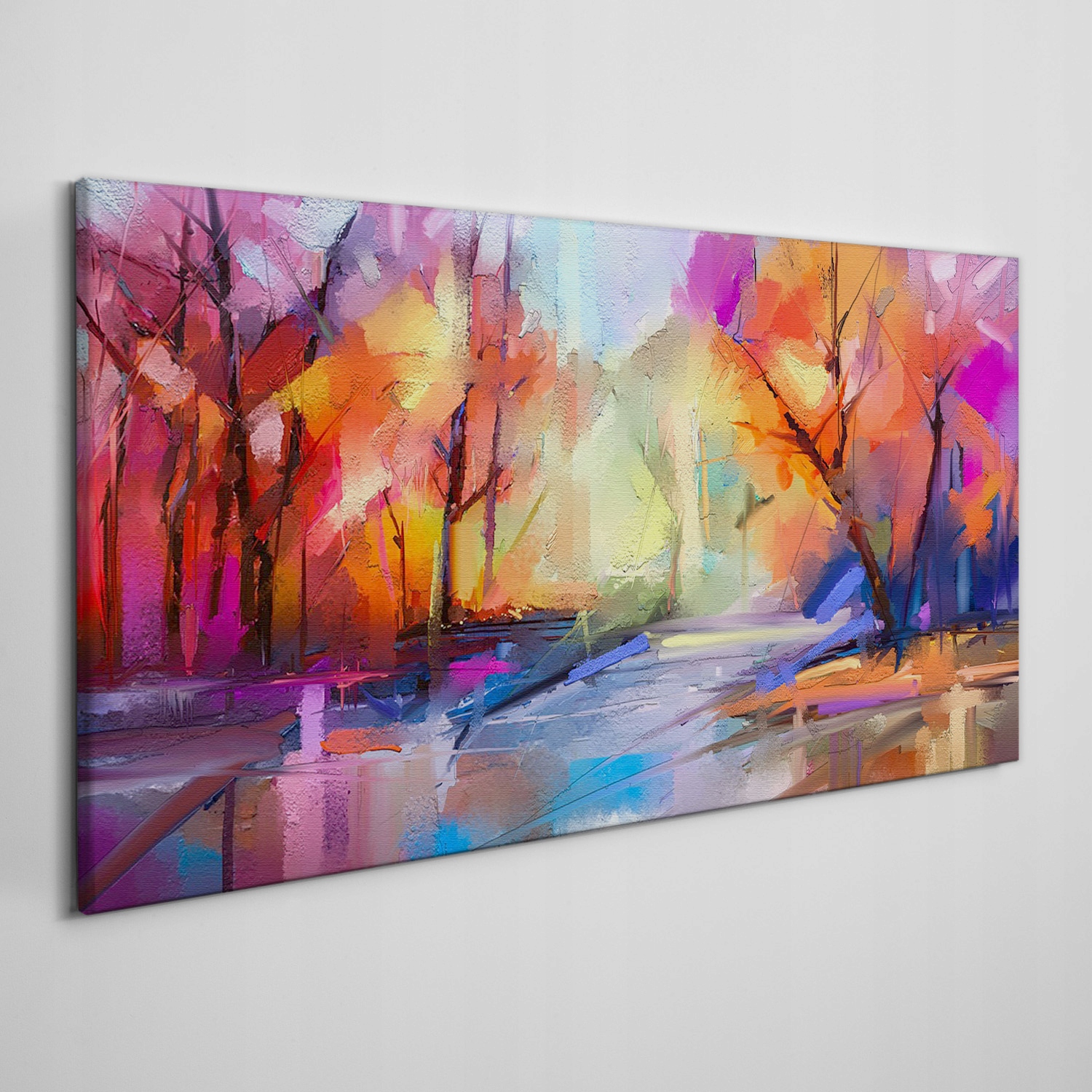 

Obraz ścienny na ramie płótnoLas woda 140x70 cm