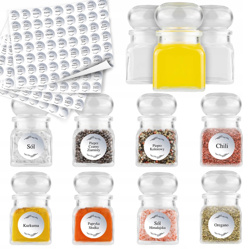 20 x sklenička na koření Medové svíčky Čaj 120 ml 252 samolepky/štítků