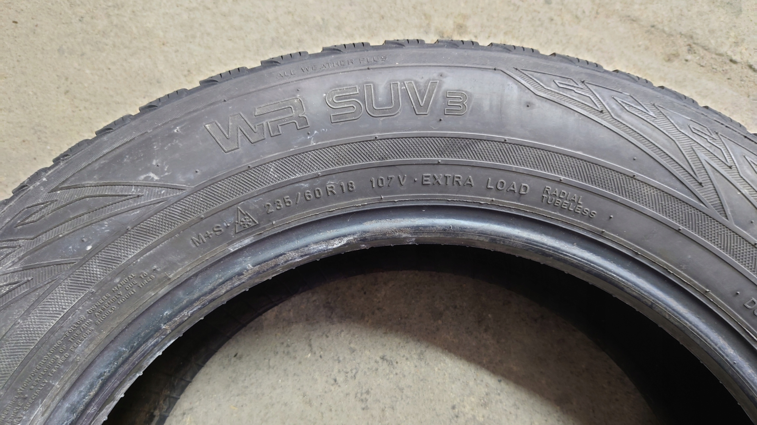 4x Nokian WR SUV3 235/60/18 Szerokość opony 235 mm