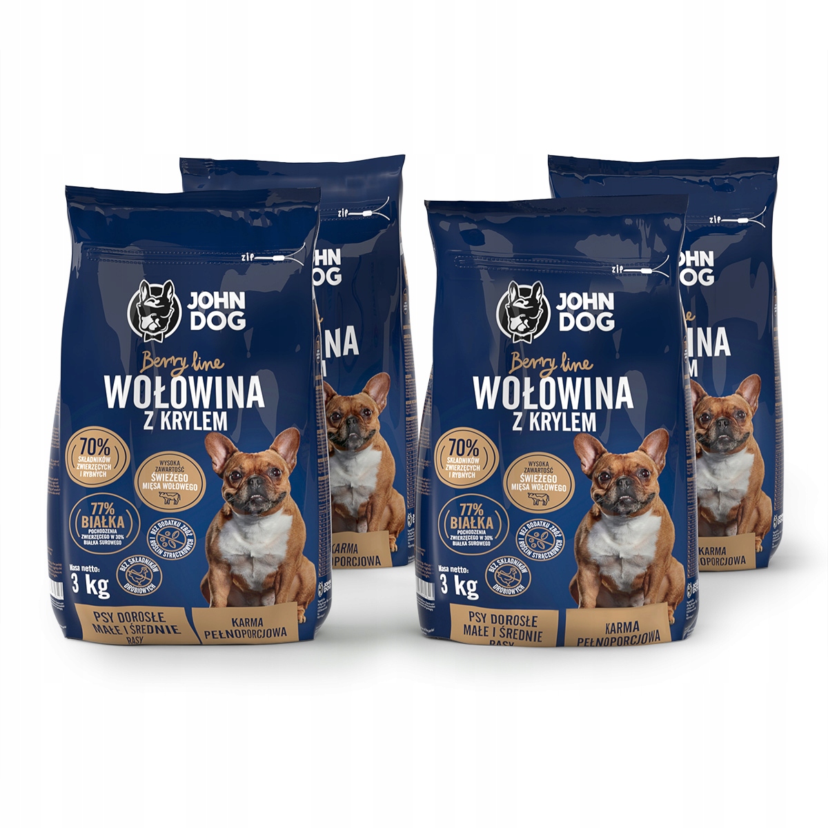 Levně John Dog Berry Line Hovězí krill 12kg malý pes