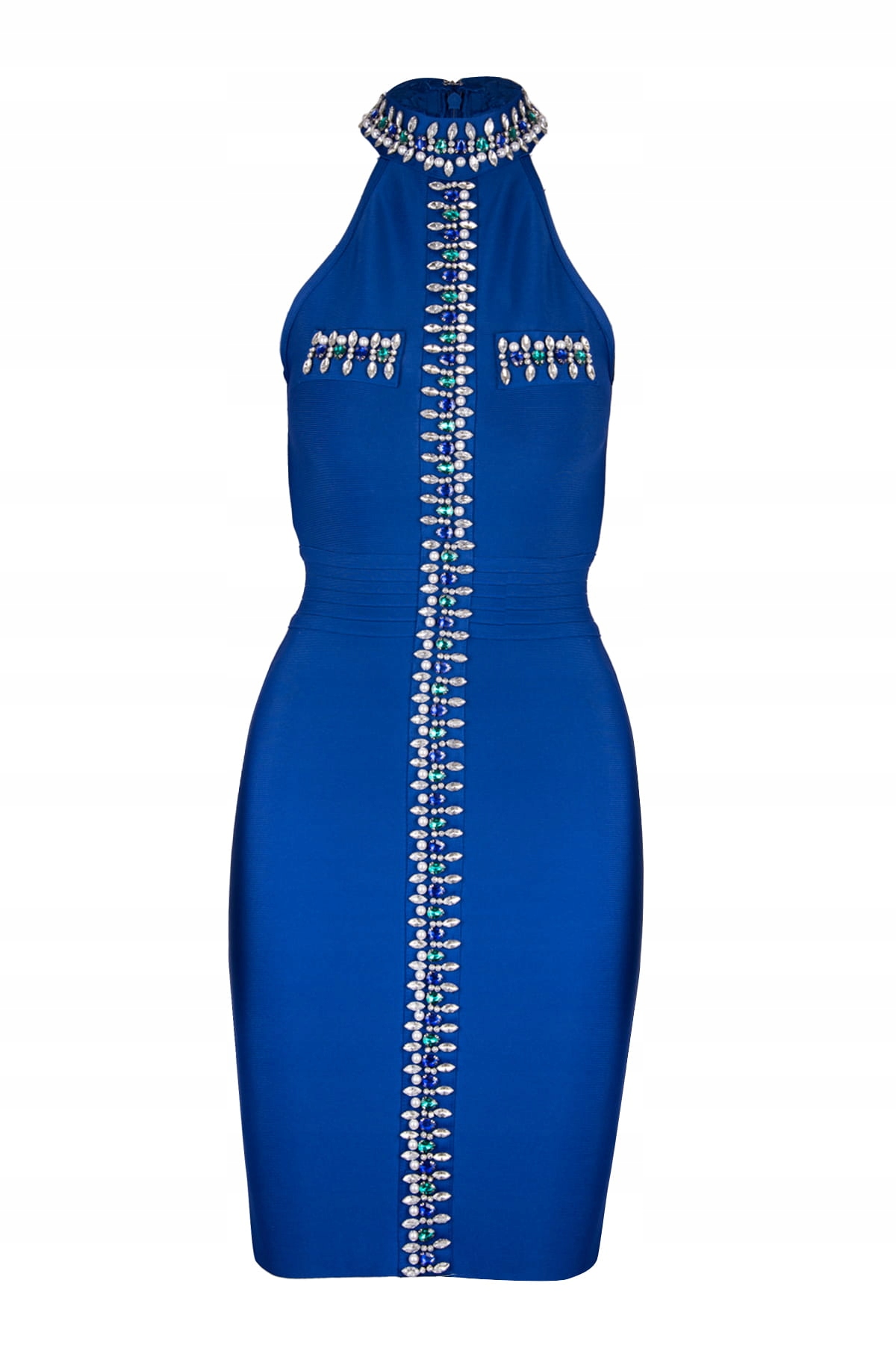 Sukienka bodycon KOBALT z kryształkami - M