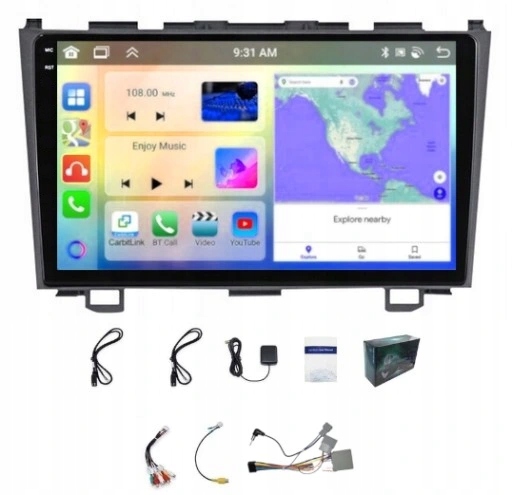 Navigační Rádio Carplay Gps Honda Crv 2007-2011 Android Bt Wifi 4GB 64GB