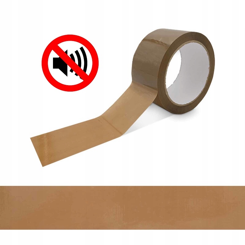 

Cicha Taśma Pakowa 48mm/66mb klejąca Brąz