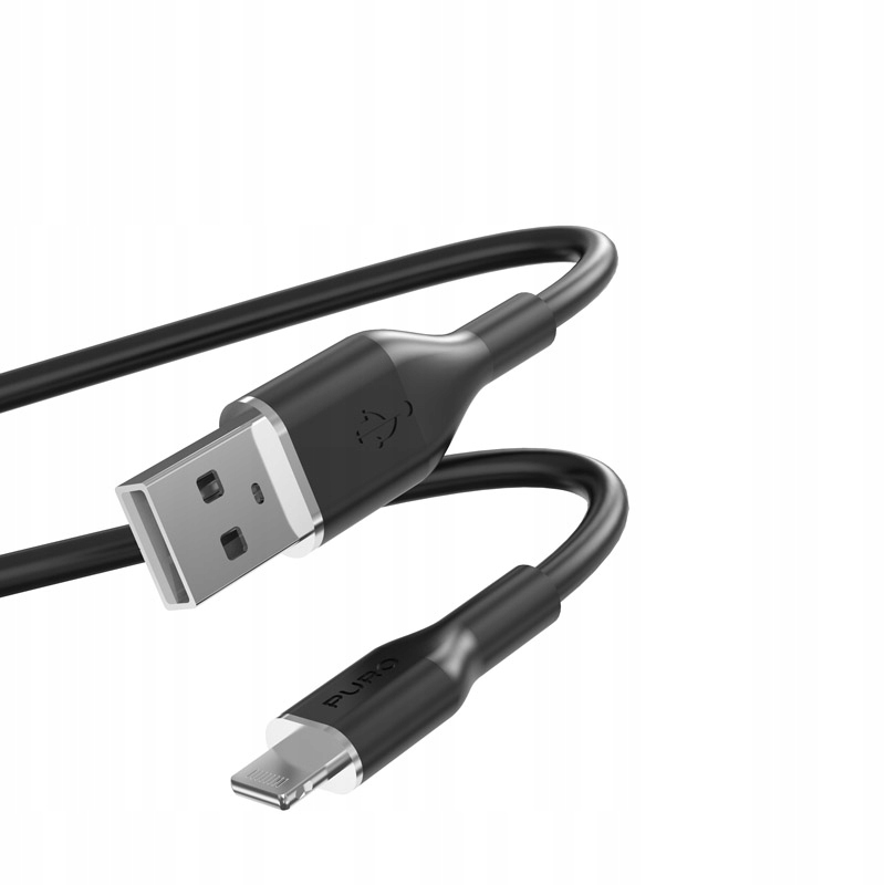 Kabel Puro Soft Usb- A Lightning 1,5m silikonowy czarny Puro Elektrik