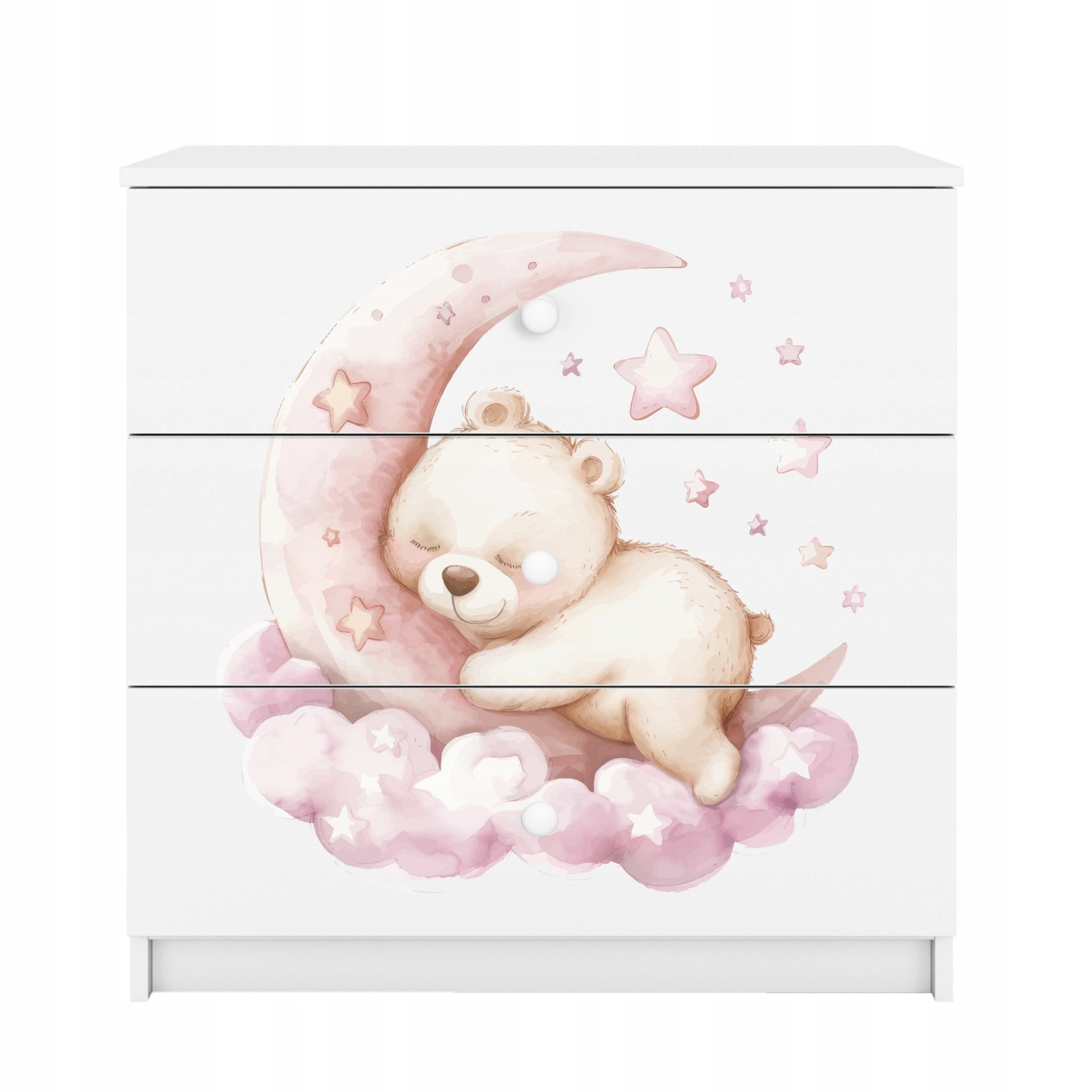 Komoda Babydreams bílá grafika Sen 80 cm