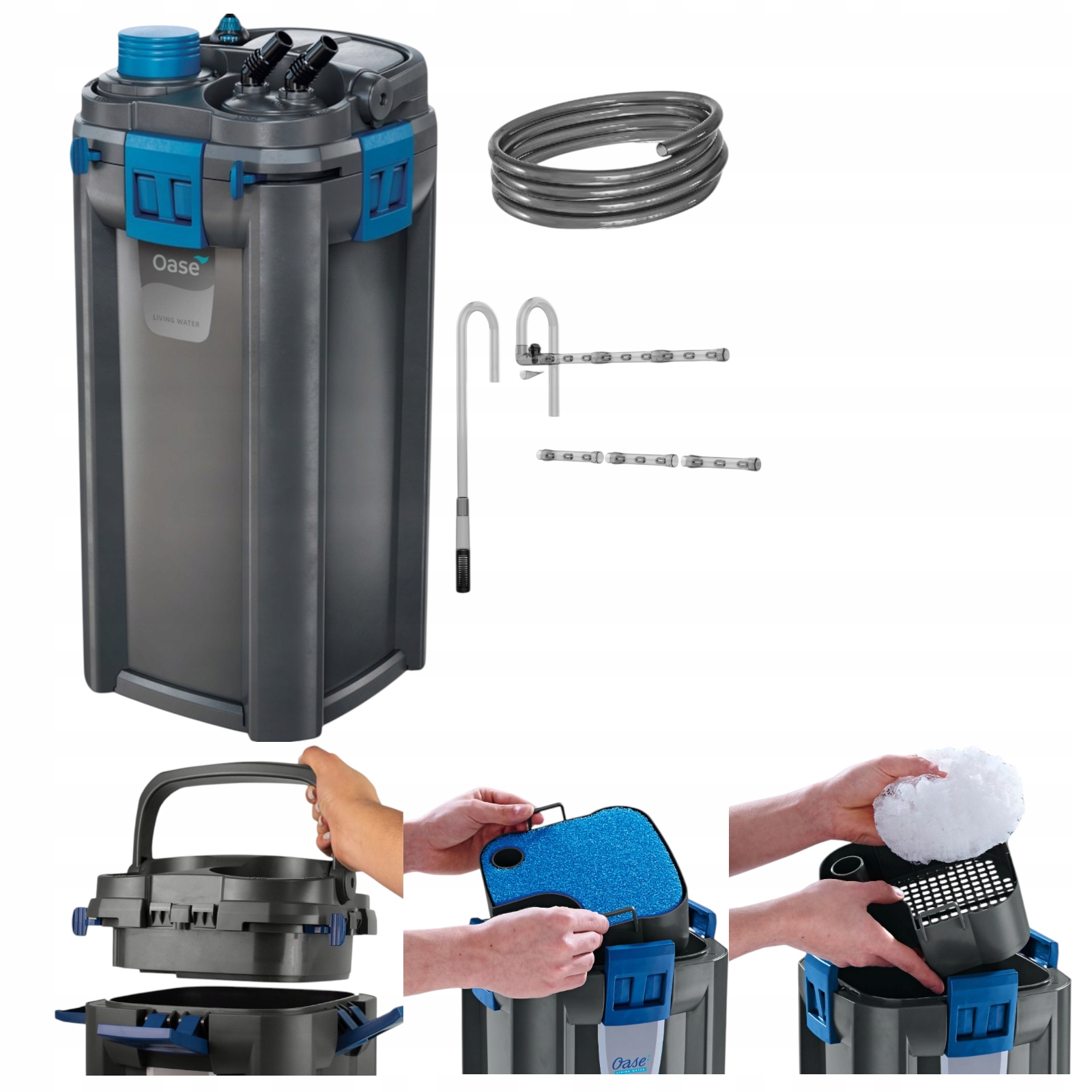 Filtr Zewnętrzny z Prefiltrem Akwarium 850l Grzałka 400W Termostat