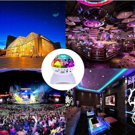 PROJEKTOR DYSKOTEKOWY KULA DISCO REFLEKTOR LED RGB Zasilanie akumulatorowe
