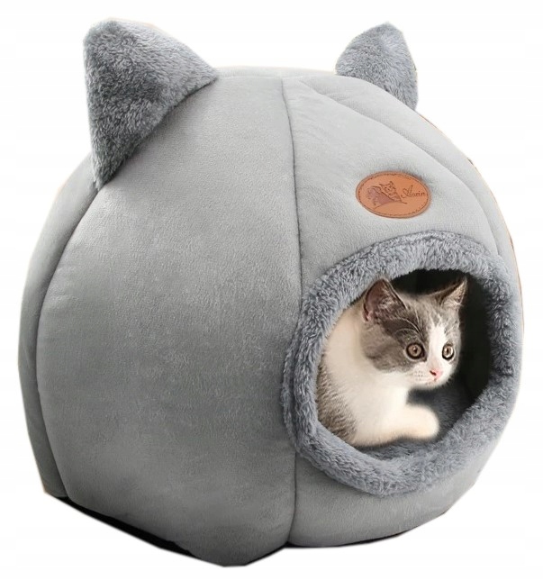 Levně Domeček Pelíšek Budka Pro Kočky Do 6 Kg Velký Měkký Polštář Na Praní
