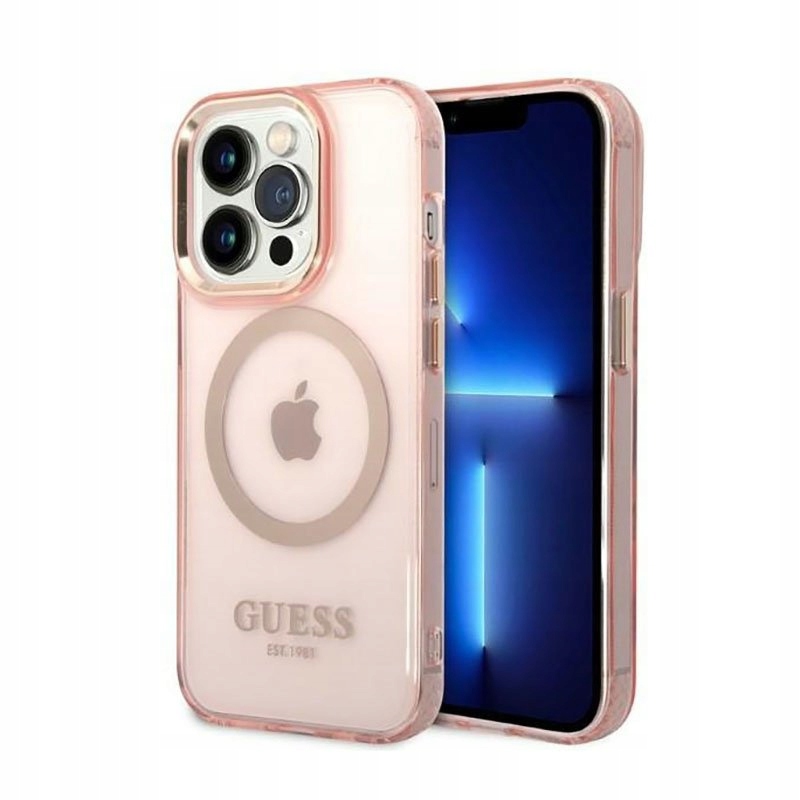 Guess MagSafe – Pouzdro pro iPhone 14 Pro (růžové)