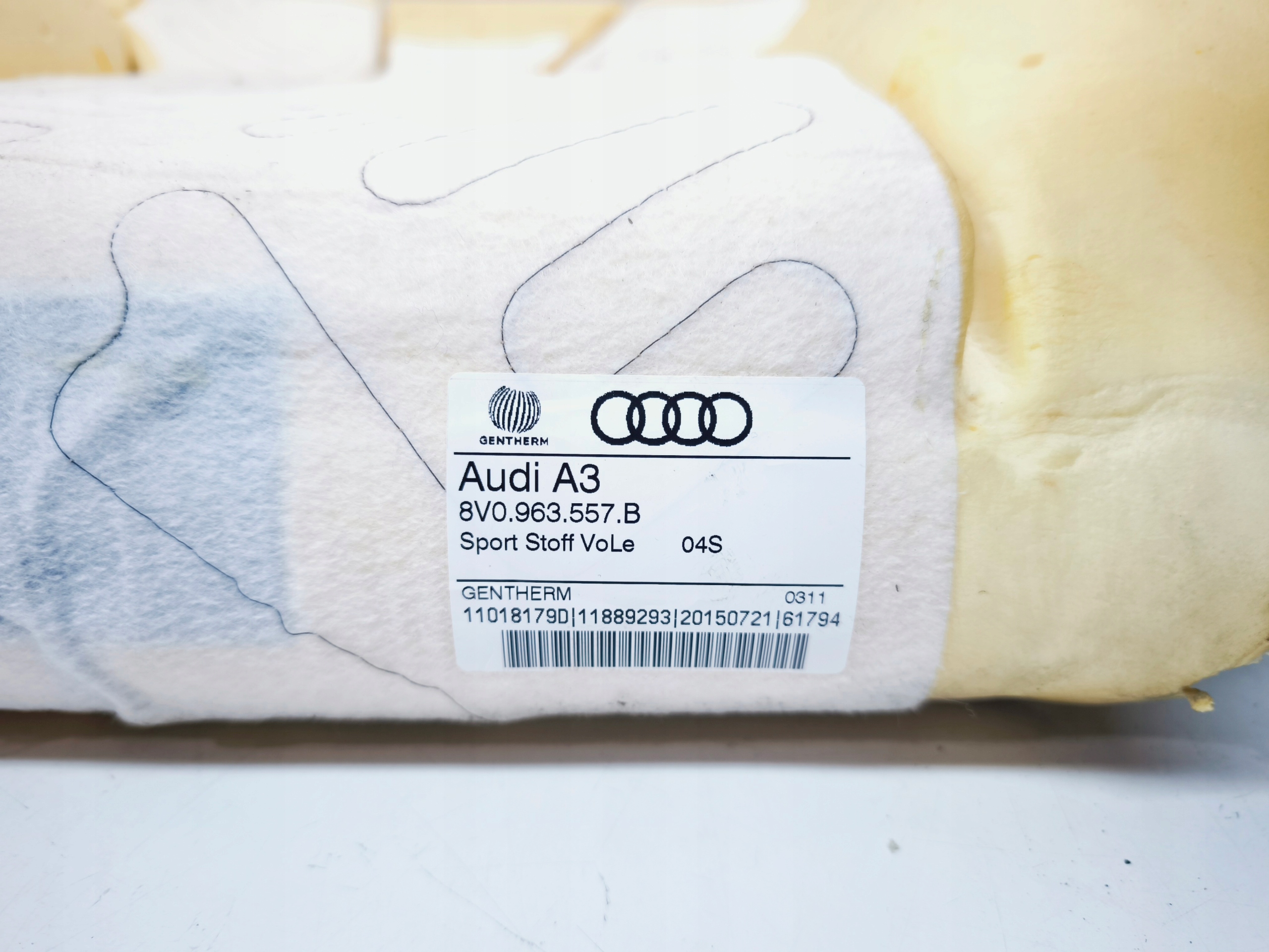 MATA GRZEWCZA SITZ links oder rechts OPARCIE GORA AUDI A3 8V 8V0963557B