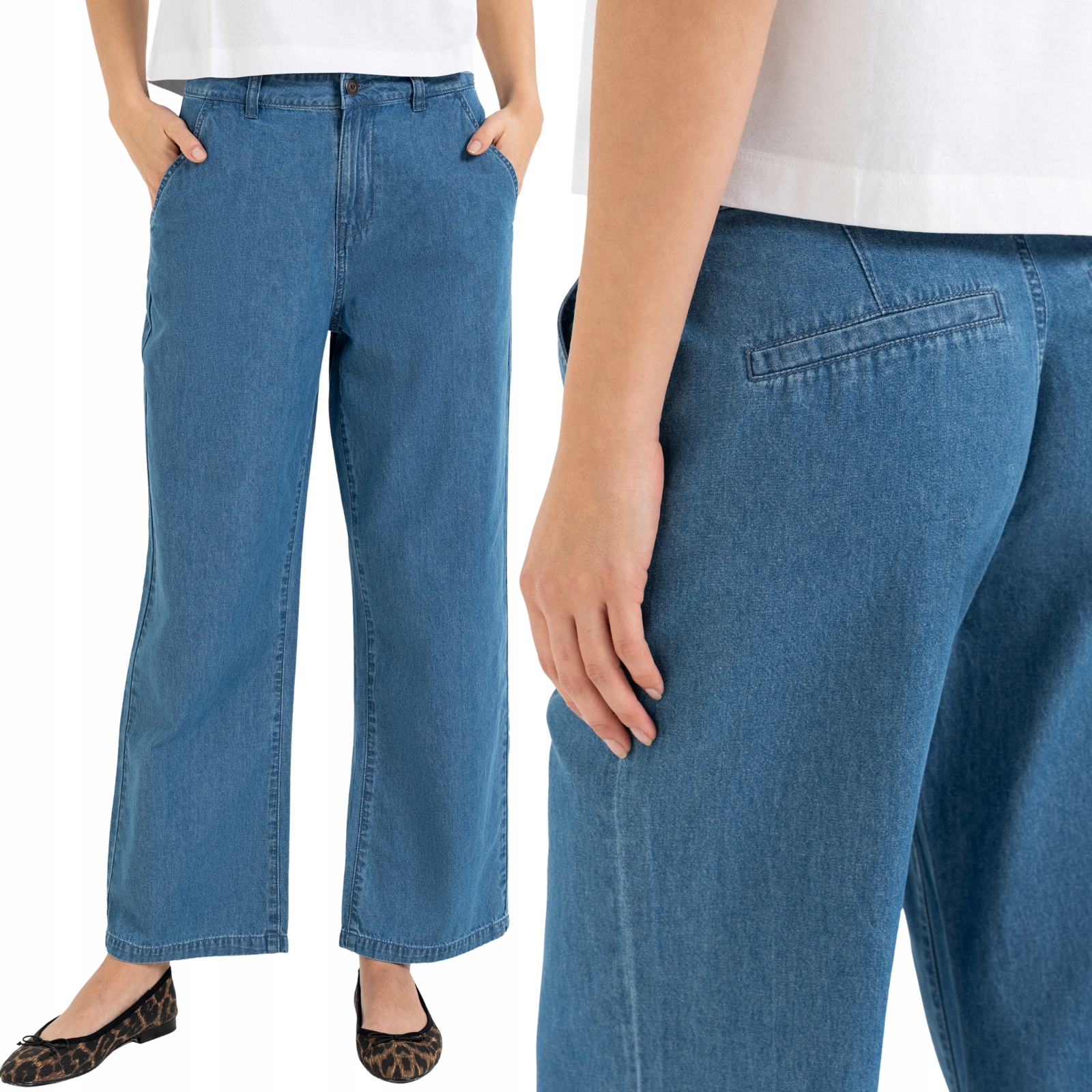 Spodnie Damskie Jeansowe Wysoki Stan Casual Moraj 38