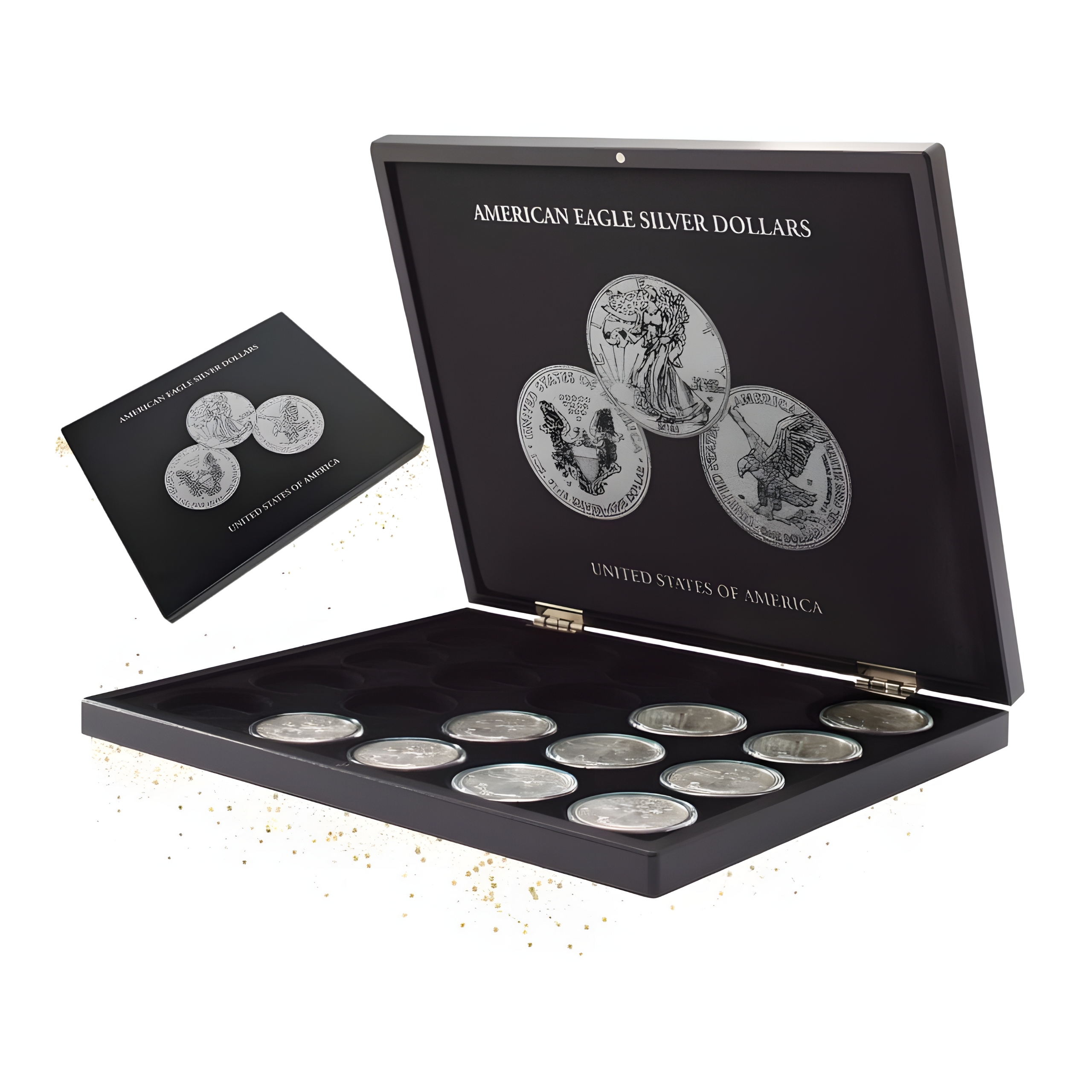 Kazeta na stříbrné mince Americký orel Leuchtturm 20 mincí v kapslu