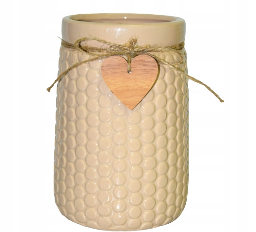 WAZON CERAMICZNY BEŻOWY H17,5CM
