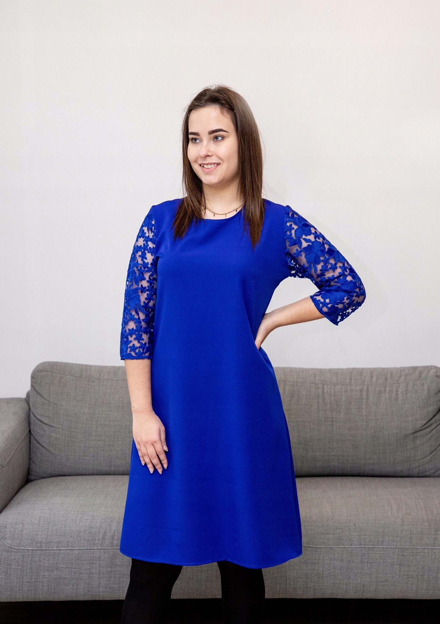 KLASYCZNA ELEGANCKA SUKIENKA KORONKA ROZMIARY 46 Okazja inna