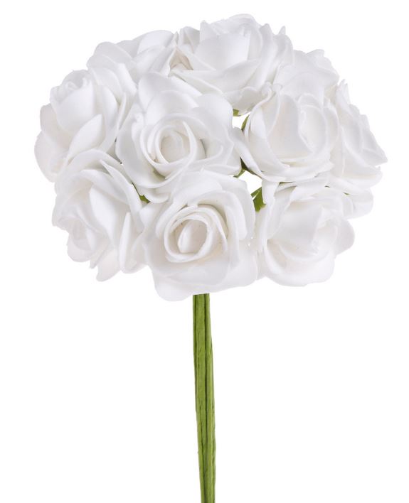 

Bukiet Róż kwiaty piankowe Róża biała 10 szt. 22cm