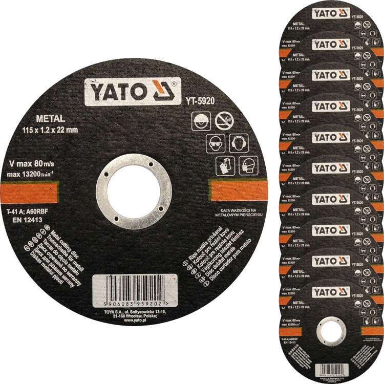 

Tarcza Do Metalu 115x22.2mm Grubość 1.2 mm 10 Szt.