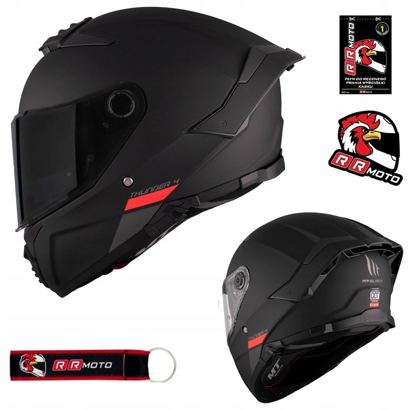 Motocyklová prilba Mt Thunder 4 Sv Solid Black blenda čierna matná pinlock