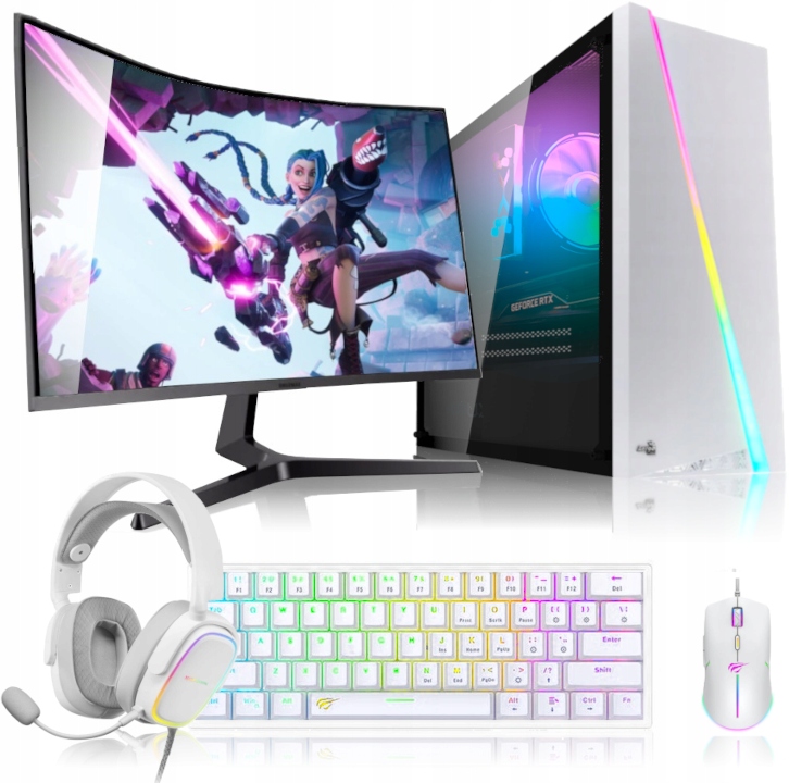 

Biały Zestaw RYZEN7 8x4,4GHz Vega 8 16GB Ssd WIN11