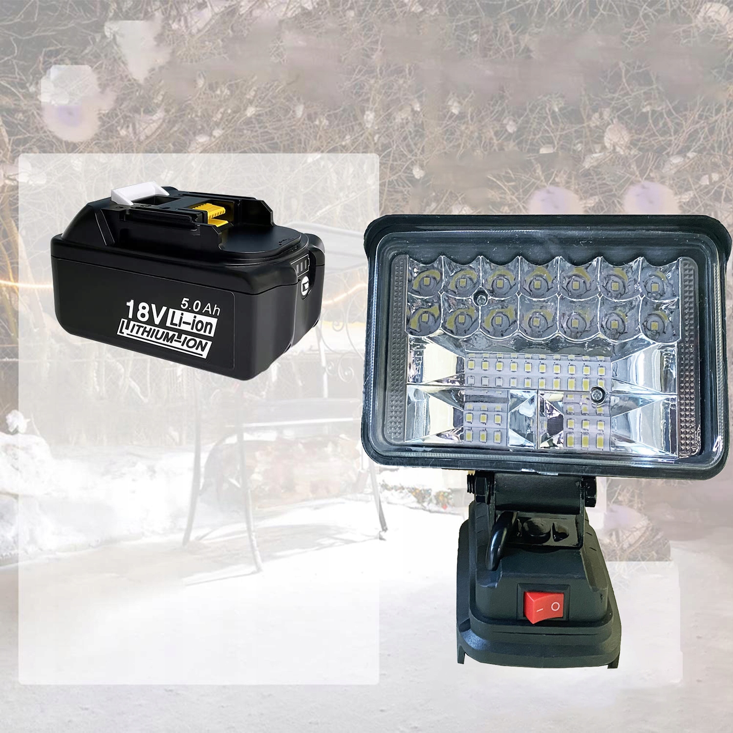 Lampa Do Makita 18V halogen Lampka Robocza Latarka 2X Usb 30LED 48W 4CALI