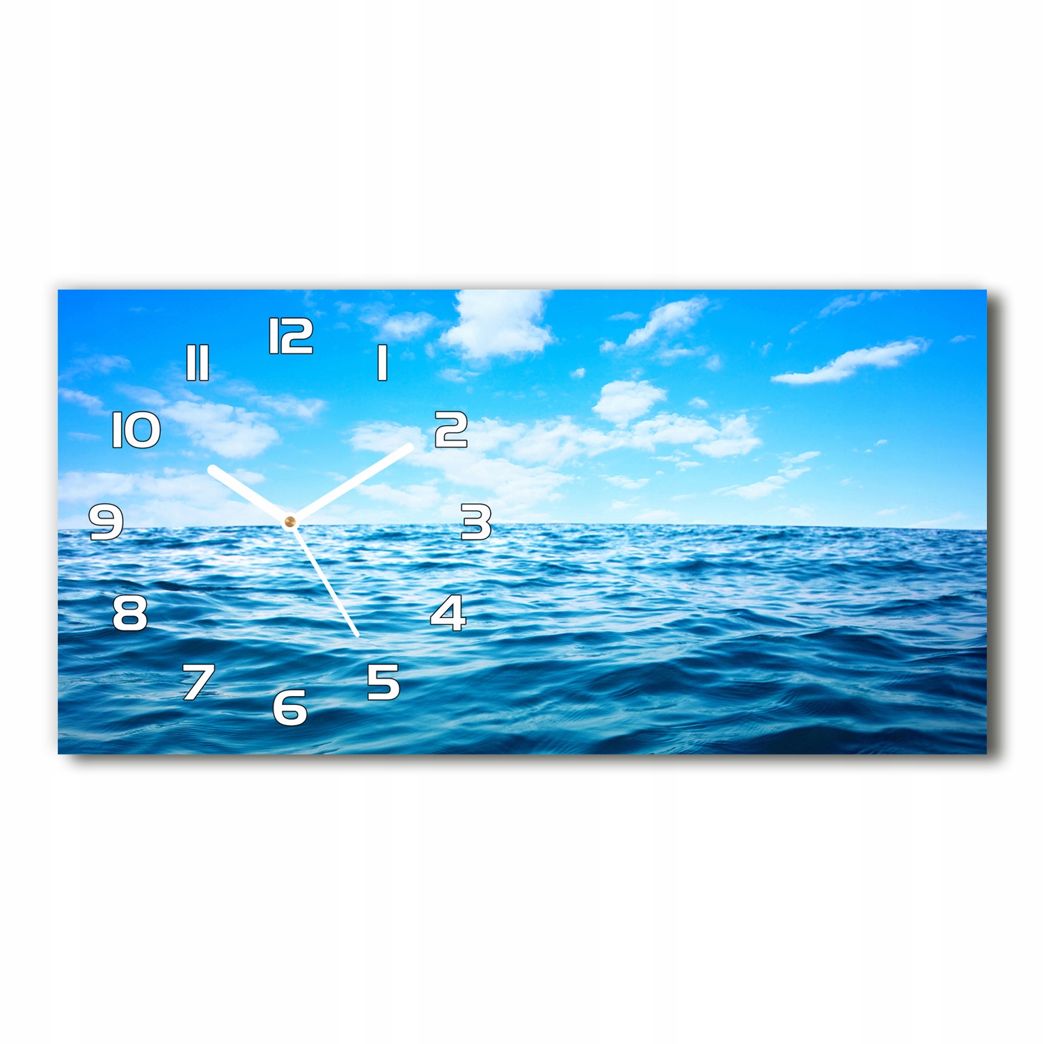 

Szklany zegar ścienny do salonu Morska woda 60x30